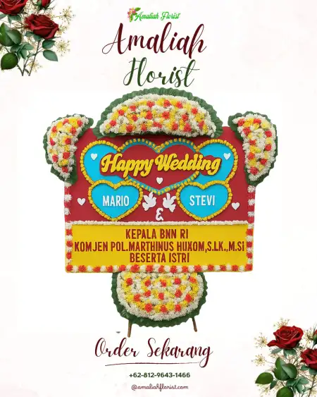 Papan Bunga Pernikahan Sambong